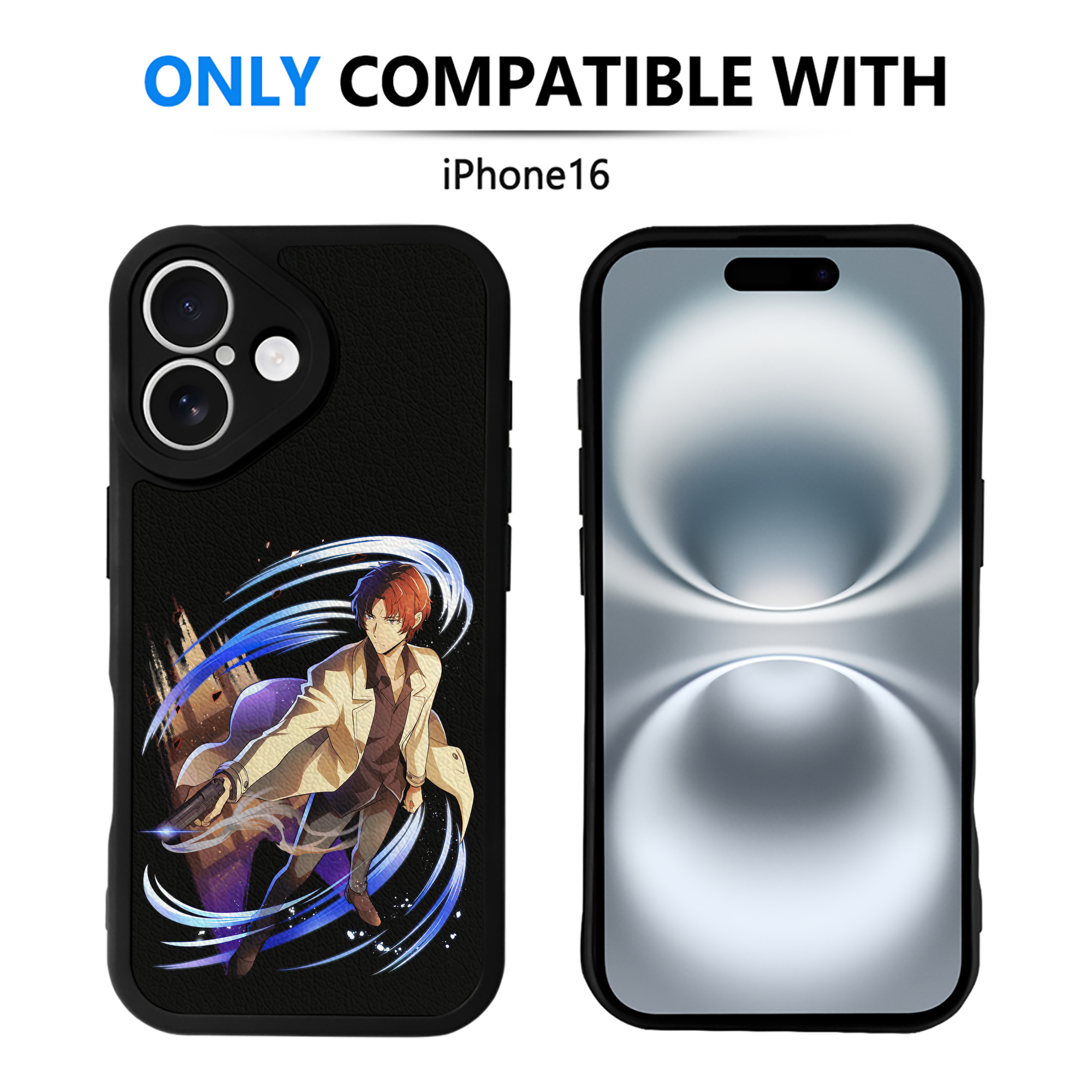 （画像用） 文豪ストレイドッグス Bungo Stray Dogs 【iPhone 16シリーズ対応】シリコンスマホケース（レザー調） 材質：シリコン